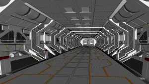 未来科技飞船通道走廊SU模型 SU模型下载