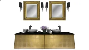 轻奢双台盆浴室柜SU模型 SU模型下载