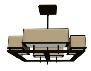 新中式吊灯SU模型 - SU模型免费下载_sketchup模型