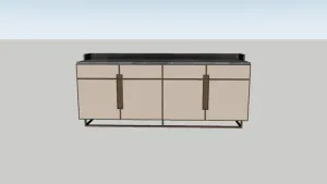 新中式轻奢餐边柜（餐柜）SU模型 SU模型下载