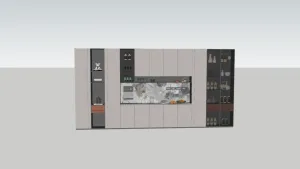 意式轻奢餐边柜的SU模型 SU模型下载