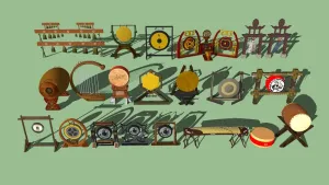 古代乐器组合SU模型 SU模型下载