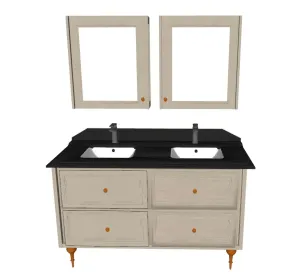 双台盆浴室柜洗漱台SU模型 - SU模型免费下载_sketchup模型