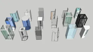 卫浴玻璃淋浴间SU模型 - SU模型免费下载_sketchup模型