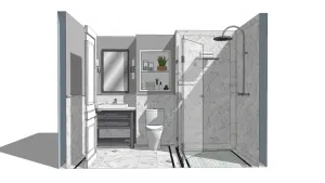 卫浴淋浴间洗澡房SU模型 - SU模型免费下载_sketchup模型