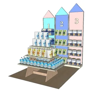 母婴店奶粉货架商品展示架SU模型 SU模型下载