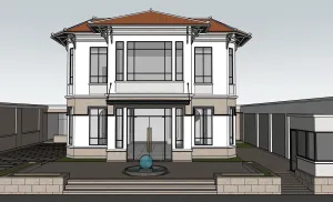 东南亚独栋别墅SU模型 - SU模型免费下载_sketchup模型