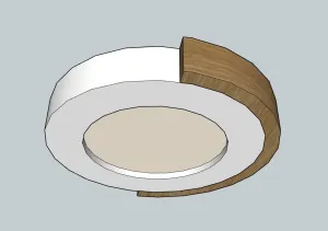 木艺环形吸顶灯SU模型 - SU模型免费下载_sketchup模型