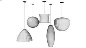 侘寂风吊灯组合SU模型 - SU模型免费下载_sketchup模型