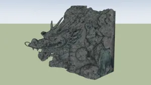 日式禅意龙雕塑SU模型 - SU模型免费下载_sketchup模型