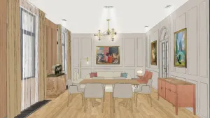 现代轻奢风客餐厅SU模型 - SU模型免费下载_sketchup模型