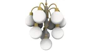 现代多头球形吊灯SU模型 - SU模型免费下载_sketchup模型