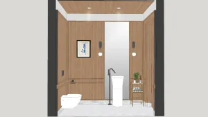 现代轻奢客用浴室SU模型 - SU模型免费下载_sketchup模型