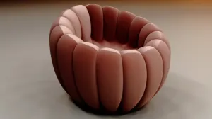 花瓣造型单人沙发SU模型 SU模型下载