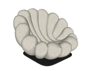 贝壳造型懒人沙发SU模型 SU模型下载