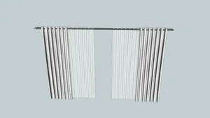 双层垂帘窗帘SU模型 - SU模型免费下载_sketchup模型