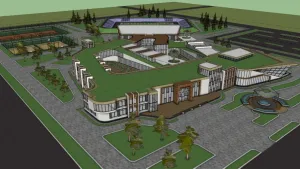 现代生态学校校园建筑SU模型 SU模型下载