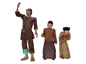 古代人物平民百姓SU模型 SU模型下载