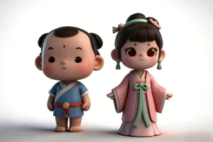 Q版孩童古代人物SU模型 SU模型下载