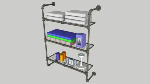 工业风水管置物架SU模型 - SU模型免费下载_sketchup模型