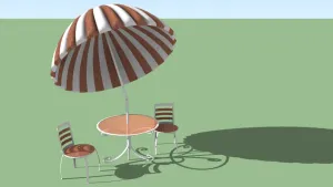 户外圆形太阳伞组合SU模型 SU模型下载