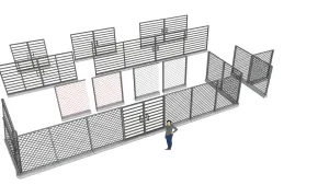多款式铁丝围栏组合SU模型 SU模型下载
