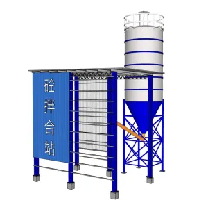 砼拌合站料仓料塔SU模型 - SU模型免费下载_sketchup模型