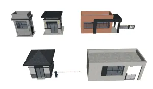 门卫室岗亭保安亭su模型 SU模型下载