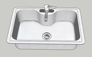 不锈钢单槽水槽SU模型 SU模型下载