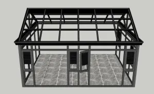 中式人字顶阳光房SU模型 SU模型下载