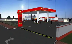 服务区加油站SU模型 SU模型下载