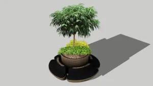 围树座椅景观树池SU模型 - SU模型免费下载_sketchup模型