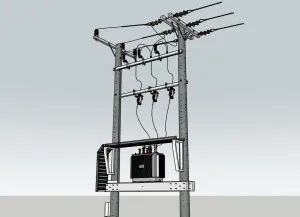 台架式配电变压器SU模型 SU模型下载