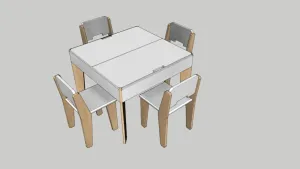 SU 儿童桌椅小椅子SU模型 SU模型免费下载