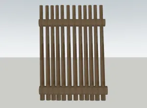 圆杆式竹篱笆木栅栏护栏SU模型 SU模型下载