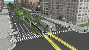 SU 城市轻轨道口街道场景SU模型 SU模型免费下载