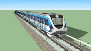 SU 铁路上的列车电车SU模型 SU模型免费下载