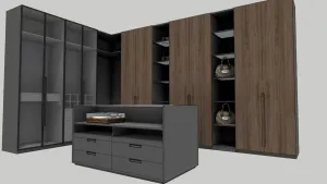 SU 衣帽柜衣帽间柜子组合SU模型 SU模型免费下载