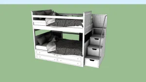 SU 儿童床上下床高低铺SU模型 SU模型免费下载