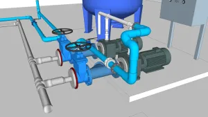SU 工业增压泵水泵机组SU模型 SU模型免费下载