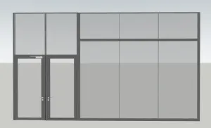 SU 大块玻璃门窗落地窗闭门器门把手SU模型 SU模型免费下载