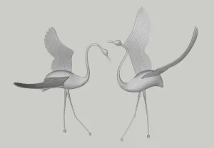 SU 丹顶鹤飞鹤仙鹤雕塑SU模型 SU模型免费下载