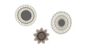 SU 藤编装饰镜组合SU模型 SU模型免费下载