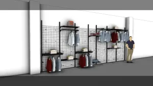 SU 网片服装展示柜货架SU模型 SU模型免费下载