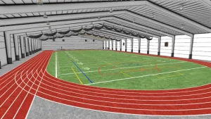 SU 室内田径场塑胶跑道足球场SU模型 SU模型免费下载