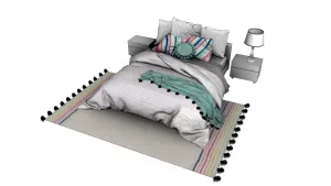 SU 儿童床带地毯毛毯SU模型 SU模型免费下载