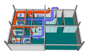 SU 无尘室暖通管道SU模型 SU模型免费下载