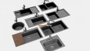 SU 厨房水池水槽SU模型 SU模型免费下载