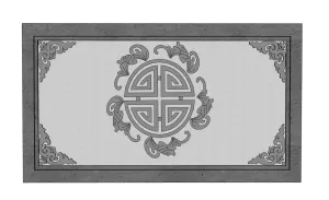 SU 五福捧寿地面拼花浮雕SU模型 SU模型免费下载