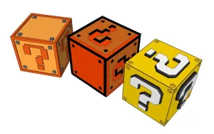 SU 马里奥问号方块盲盒SU模型 SU模型免费下载